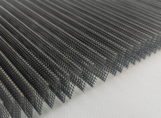 Charcoal Black Pleated Fiberglass Mesh